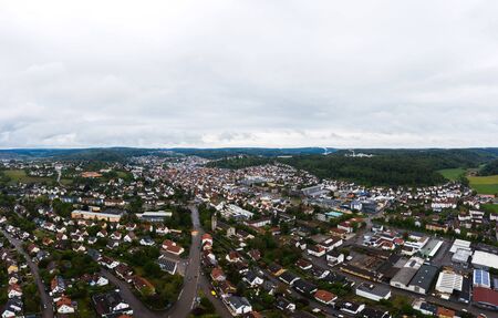 aerrial drone photo of German town Heidenheim an der Brenzの写真素材
