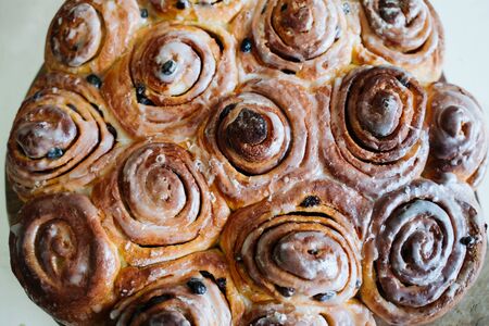 photo of fresh Sweet Homemade Cinnamon Rollsの写真素材
