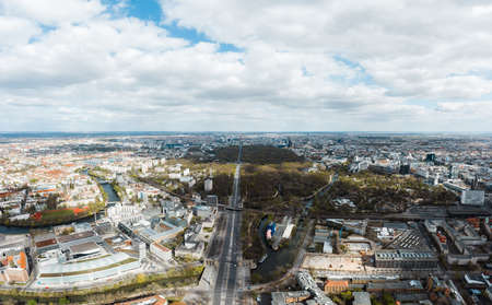 Aerial View of Berlin on cloudy autumn dayの写真素材