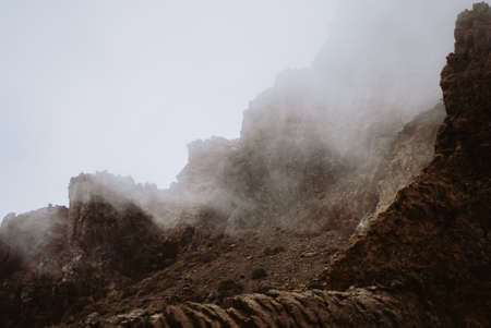 national park at Teide volcano in Tenerife in the beautiful atmosphereの写真素材