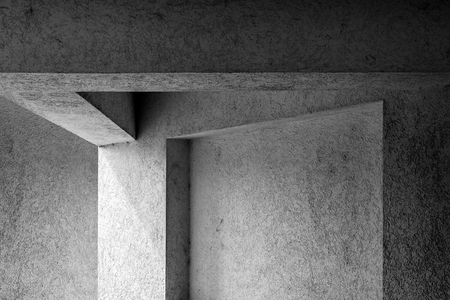 Geometric shape detail of a concrete buildingの写真素材