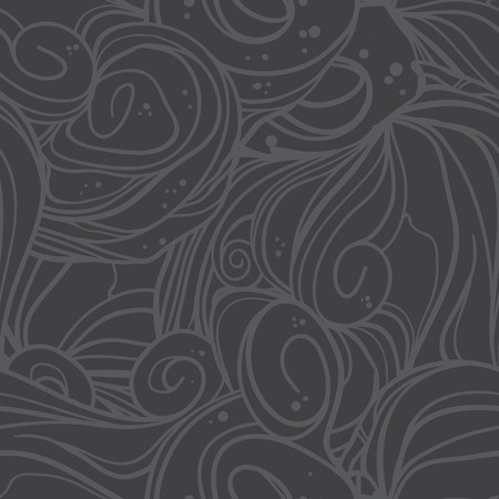 Wave seamless pattern. Hand drawn vector backgroundのイラスト素材