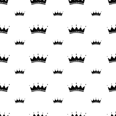 Simple seamless vector pattern with crown symbol. Wrapping paper. Decoration.のイラスト素材