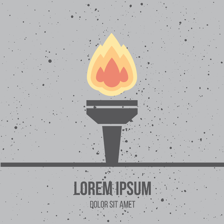 Modern flat design icon of burned torch. Flame. Symbol of friendship, peace and victoryのイラスト素材