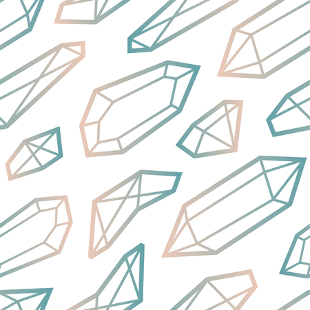 Abstract modern seamless pattern with diamond shapes, crystals, gems. Sacred geometry trendy hipster vector texture. Wrapping paper, wallpaper, web page background, surface texture, fabric print.のイラスト素材