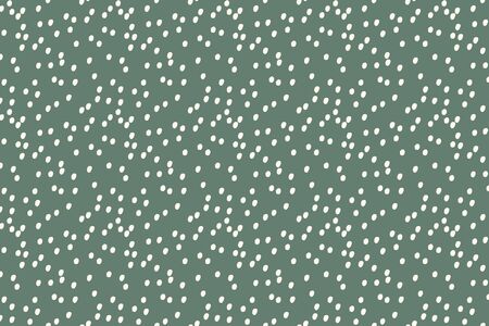 Simple seamless green dot Memphis pattern. Modern minimalistic dotted pattern. Green and white design for print and web. Earthy colour texture.のイラスト素材