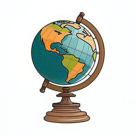 Illustration of a globe on a white background, vector illustration.の素材