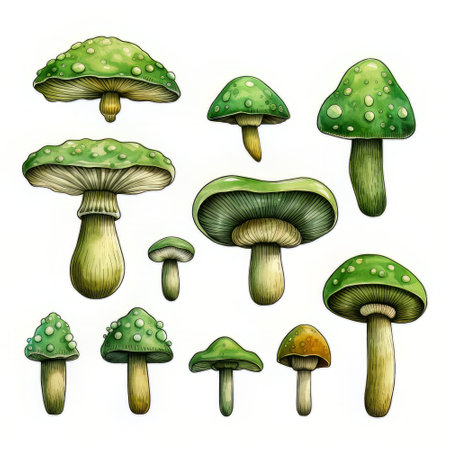 Mushroom set. vector illustration. Isolated on white background.の素材
