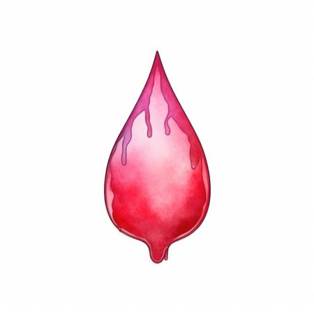 Watercolor drop of blood on a white background. vector illustration.の素材