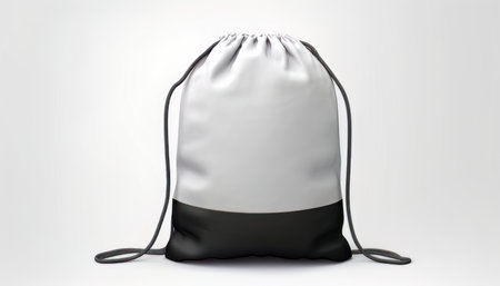 3d rendering of a black and white bag on a white backgroundの素材