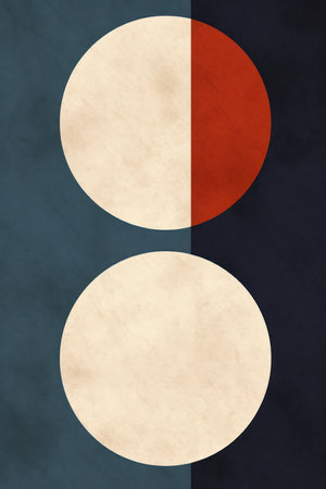 Retro abstract background with circles in blue, red and white colorsの素材