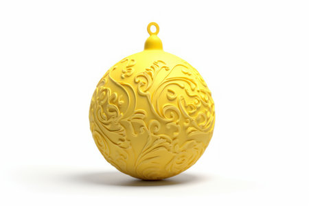 Christmas ball isolated on a white background. 3d render illustration.の素材