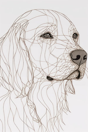 Portrait of a dog. Hand drawn illustration. Vector.の素材