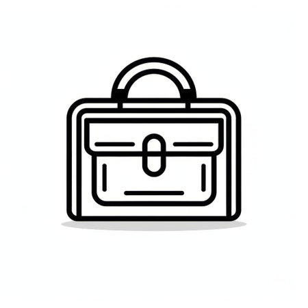 portfolio briefcase line icon vector illustration isolated on white background.の素材