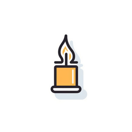 Candle icon in trendy flat style isolated on white background. vector illustration.の素材