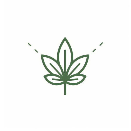 Cannabis leaf line icon. Editable stroke. vector illustration.の素材
