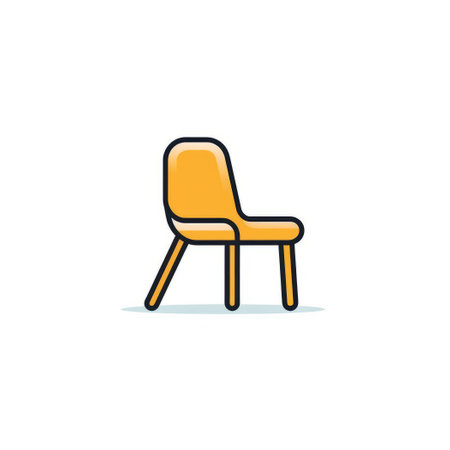 Chair Icon. Flat Design. Isolated on White Background. vector illustration.の素材