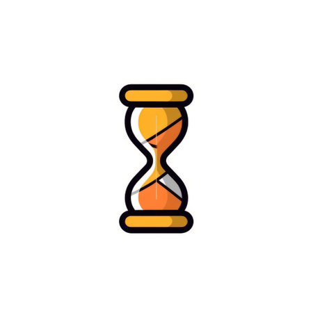 Hourglass icon in flat style. Sand clock vector illustration on white isolated background. Timer business concept.の素材