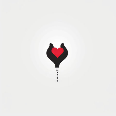 Light bulb with heart icon. Vector illustration, flat design. love concept.の素材