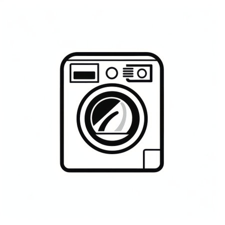 Washing machine icon. Isolated on white background. vector illustration.の素材
