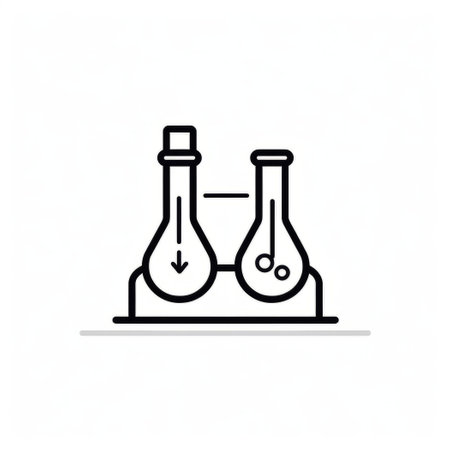 Laboratory glassware icon, vector illustration. Flat design style.の素材