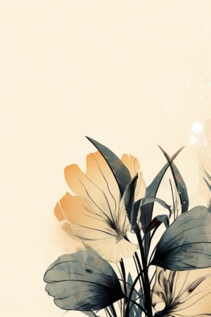 floral background in grunge style with space for text or imageの素材