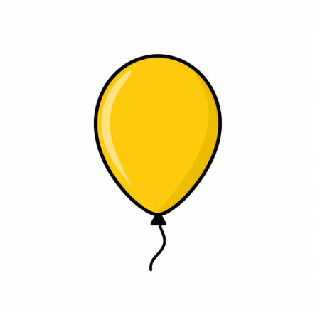 Illustration of a yellow balloon isolated on a white background - vectorの素材