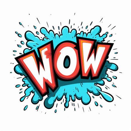 Wow! Comic speech bubble, cartoon vector illustration on white background.の素材