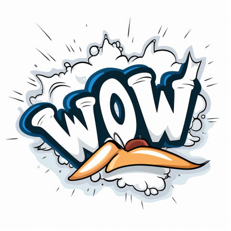 Comic speech bubble with wow lettering. pop art vector illustrationの素材