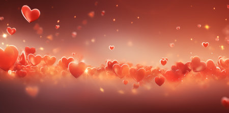 Valentine's day background with red hearts. vector illustration.の素材