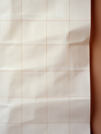 White paper sheet with a brown stripe on the wall, abstract backgroundの素材
