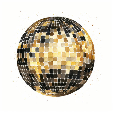 disco ball isolated on the white background. 3D illustration.の素材
