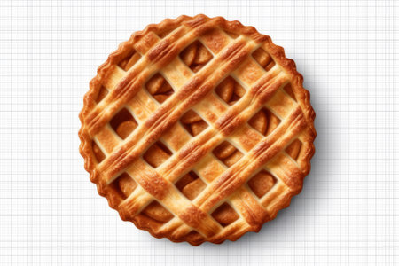 Apple pie on checked paper background. EPS 10 vector file includedの素材