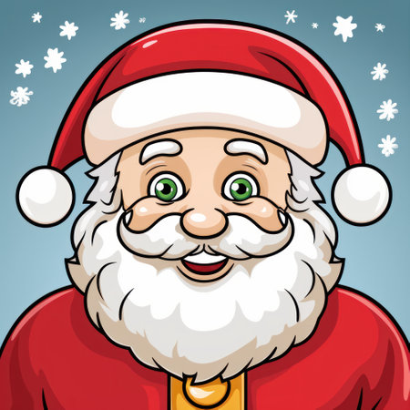 Cartoon Santa Claus. Merry Christmas and Happy New Year. Vector illustrationの素材