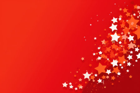 Red background with red stars and copy space for your text. Vector illustration.の素材