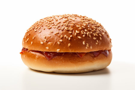 hamburger isolated on a white background. fast food conceptの素材