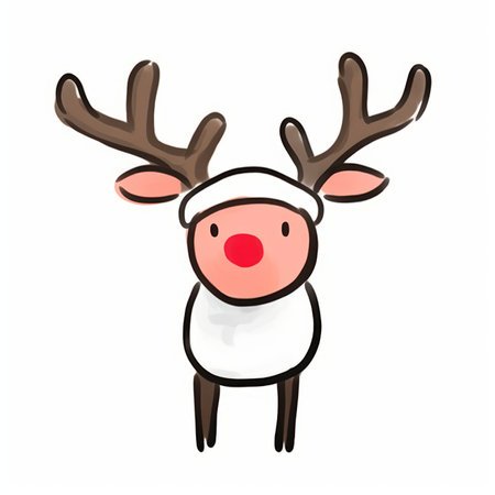 Christmas reindeer isolated on white background. Vector illustration. Eps 10.の素材