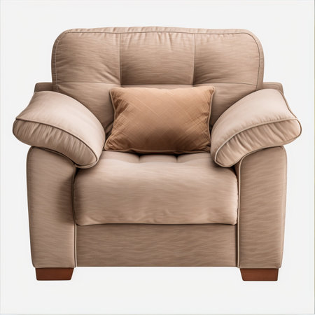 Armchair with pillows isolated on white background. 3d renderingの素材