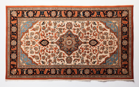 Carpet in the oriental style on the white background.の素材