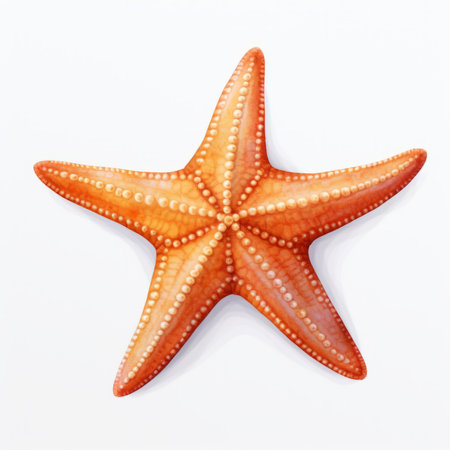 Starfish isolated on white background. Realistic 3d rendering.の素材