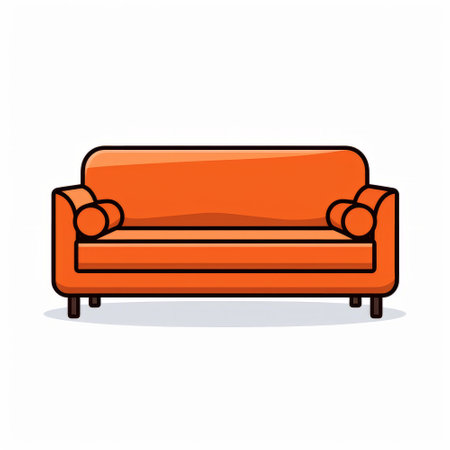 Sofa icon. Isolated on white background. Vector illustration.の素材