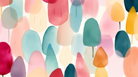 Abstract background with multicolored paper flowers and leaves. Vector illustration.の素材