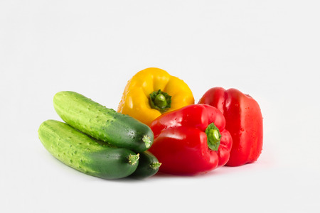 Paprika and cucumberの写真素材