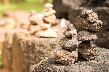 Many stones set verticalの写真素材