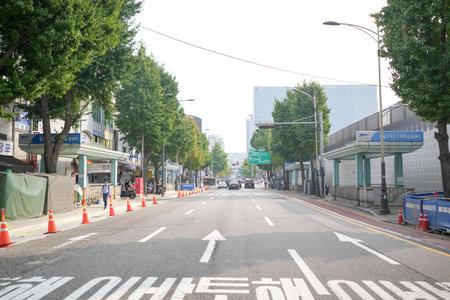 Public roads around Changgyeonggung-ro, Jongno-gu, Seoul, South Korea around noon on October 11, 2024.のeditorial素材