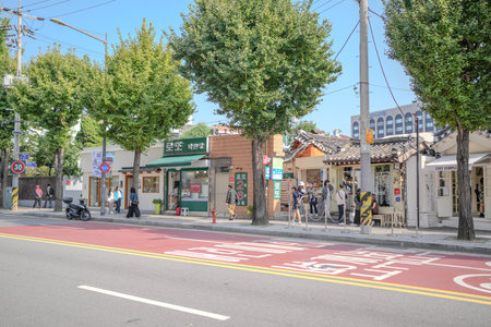 October 11, 2024. Public roads around Gyedong-gil, Jongno District, Seoul, South Korea.のeditorial素材