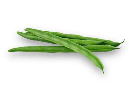 Bean green Isolated Vegetable with white background and shadow