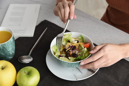 salad on the bowlの写真素材