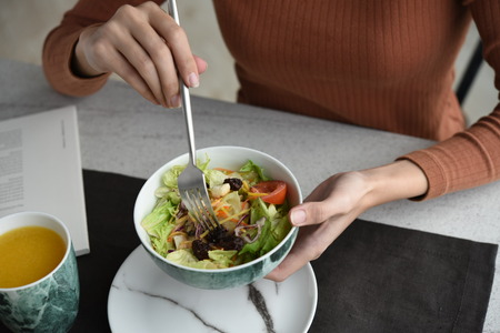 salad on the bowlの写真素材