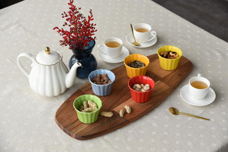 dessert on the tableの写真素材
